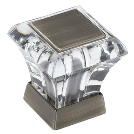 Amerock Knob Square Abernathy Glass- Antique Silver